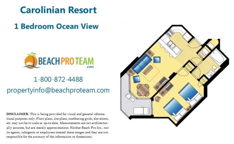 Carolinian Beach Resort Columbia Floor Plan - Ocean View Corner